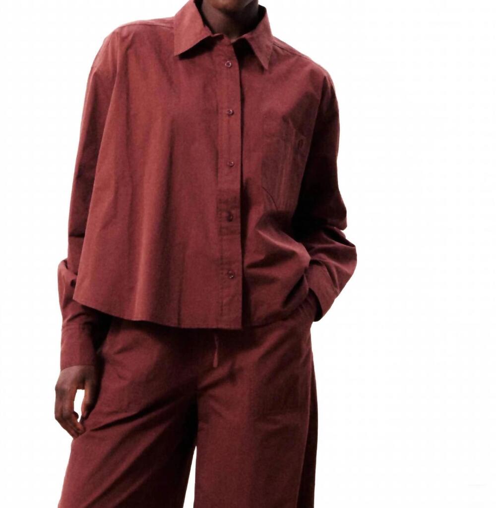 NEW FRNCH lilo button down shirt in bordeaux
